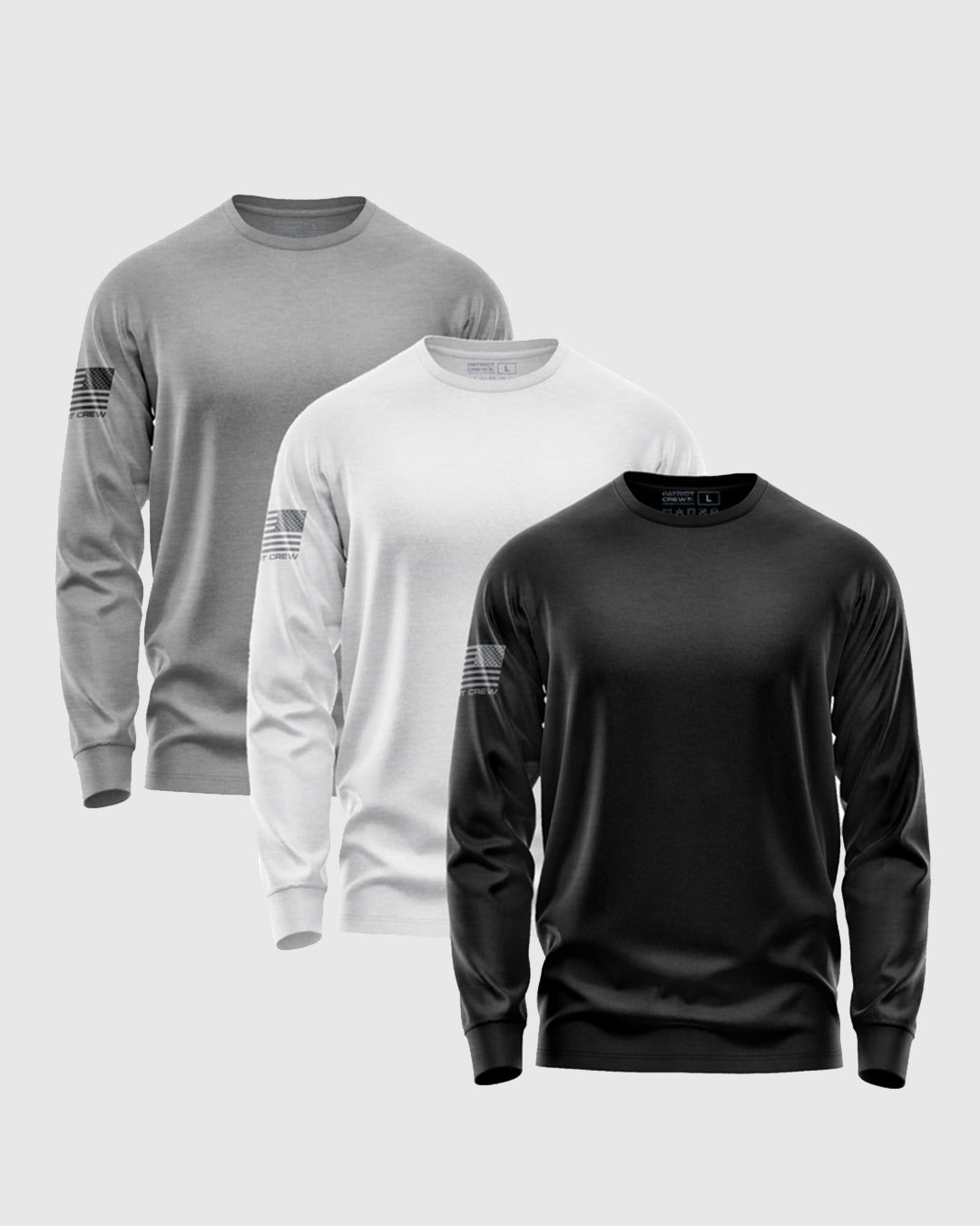 Gunmetal Long-Sleeve Flag T-Shirt (3 Pack)