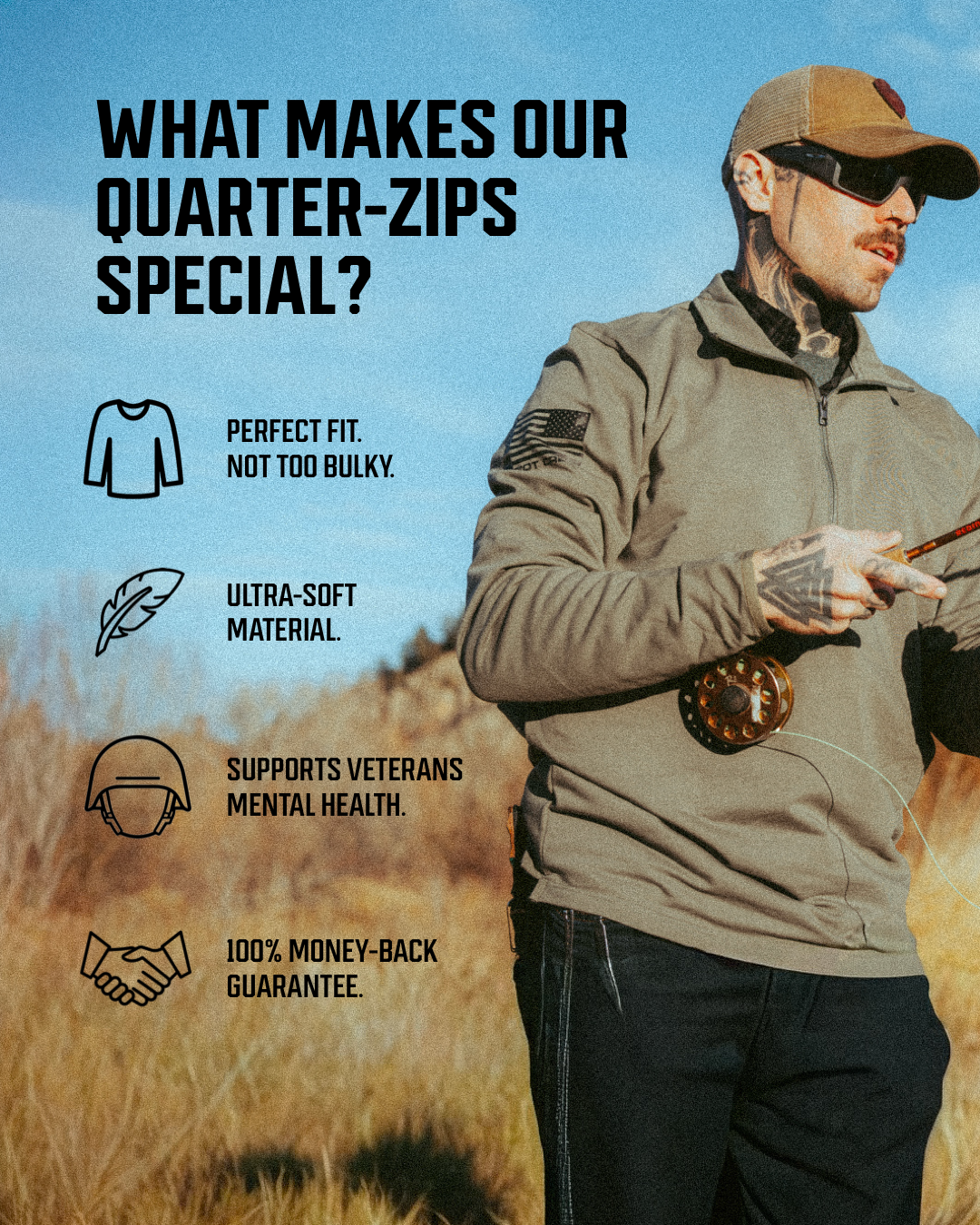 "Essentials" Flag Quarter-Zip (2 Pack)