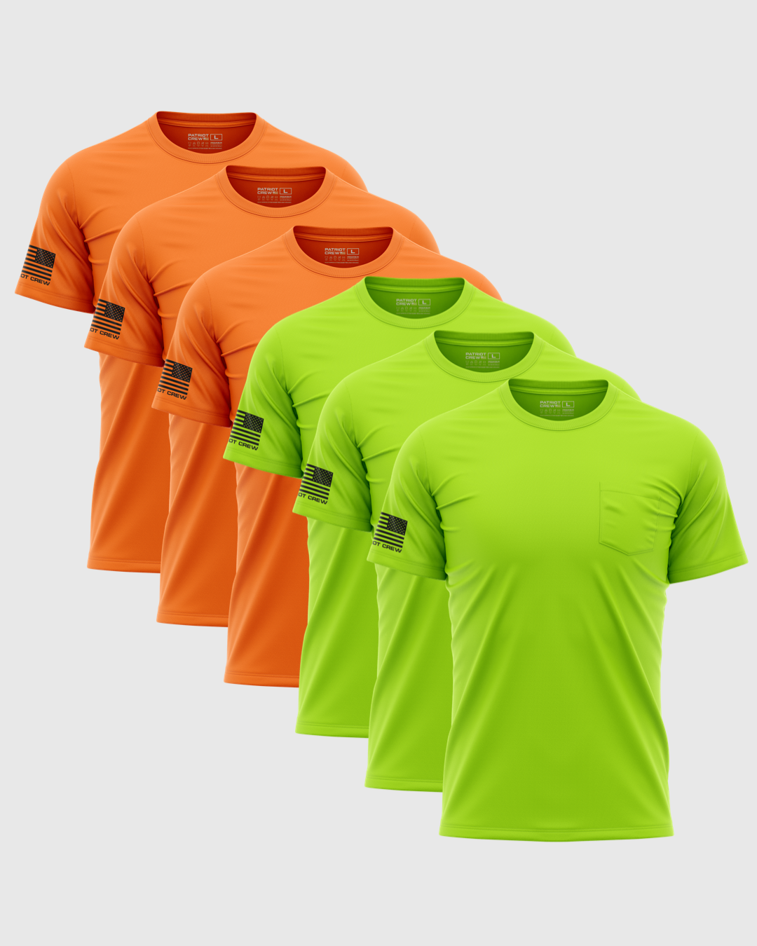 "Hi-Vis" Flag Pocket T-Shirt (6 Pack)