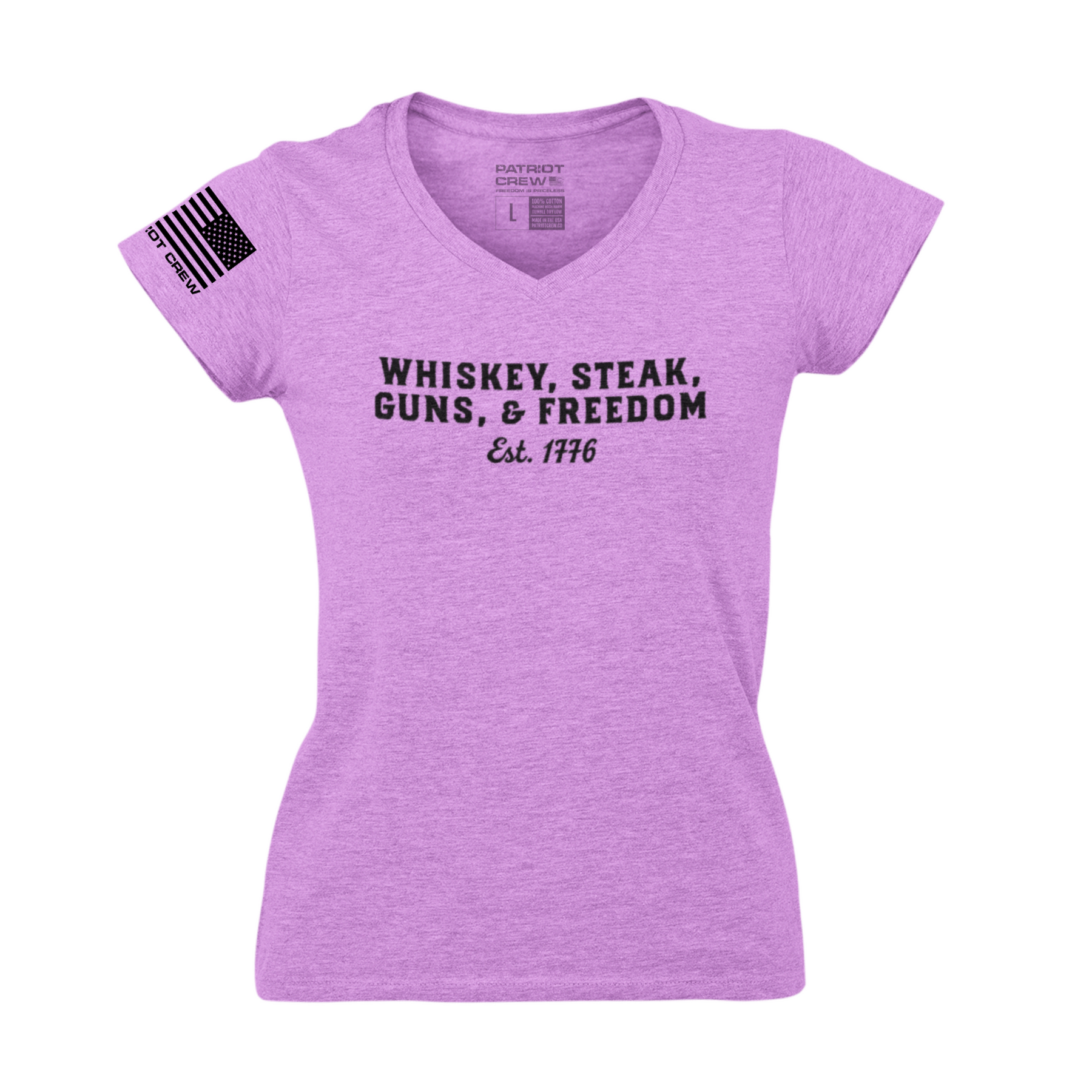 Whiskey, Steak, Guns, & Freedom - Women's V-Neck