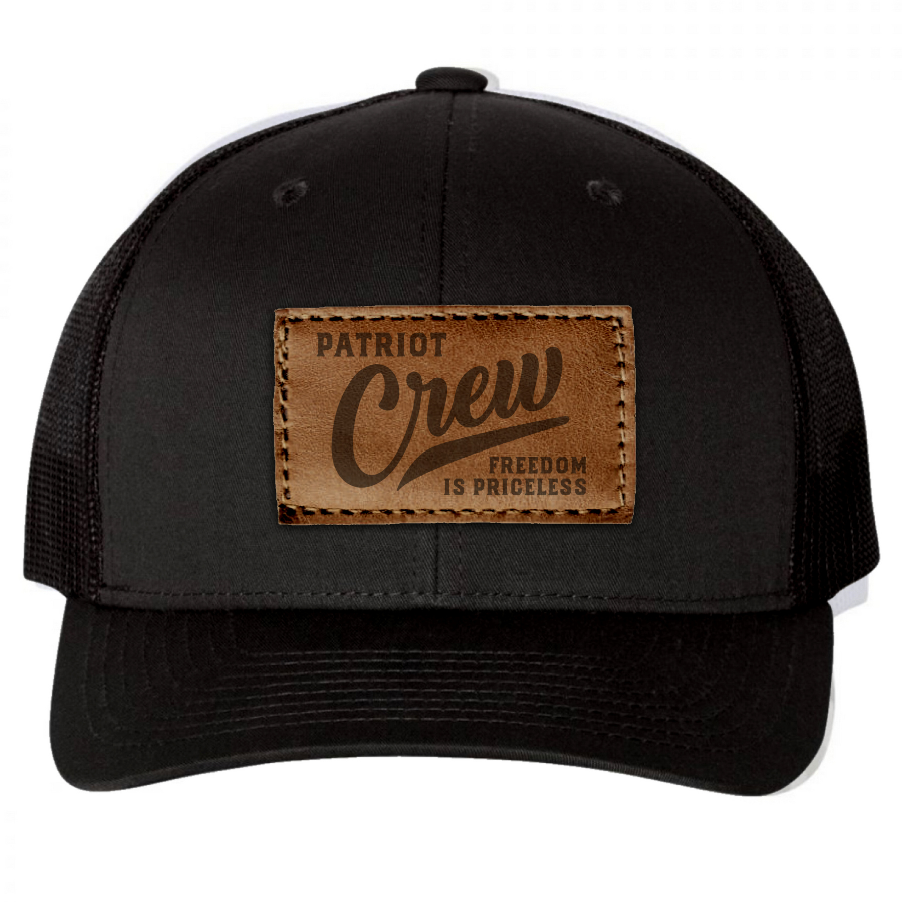 Patriot Crew Retro Leather Patch Trucker Hat