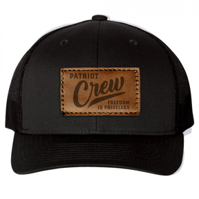 Patriot Crew Retro Leather Patch Trucker Hat