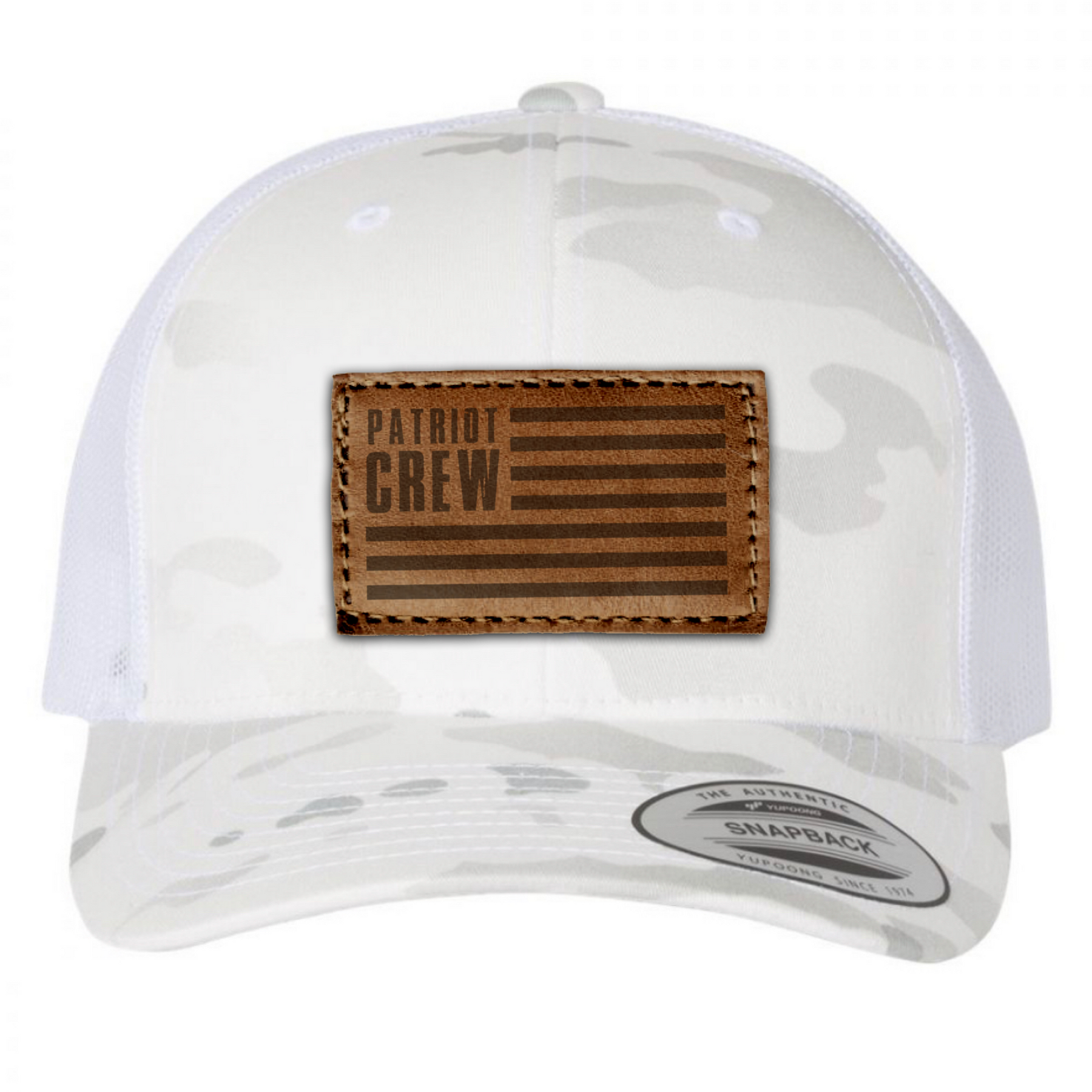 Patriot Crew Flag Leather Patch Trucker Hat