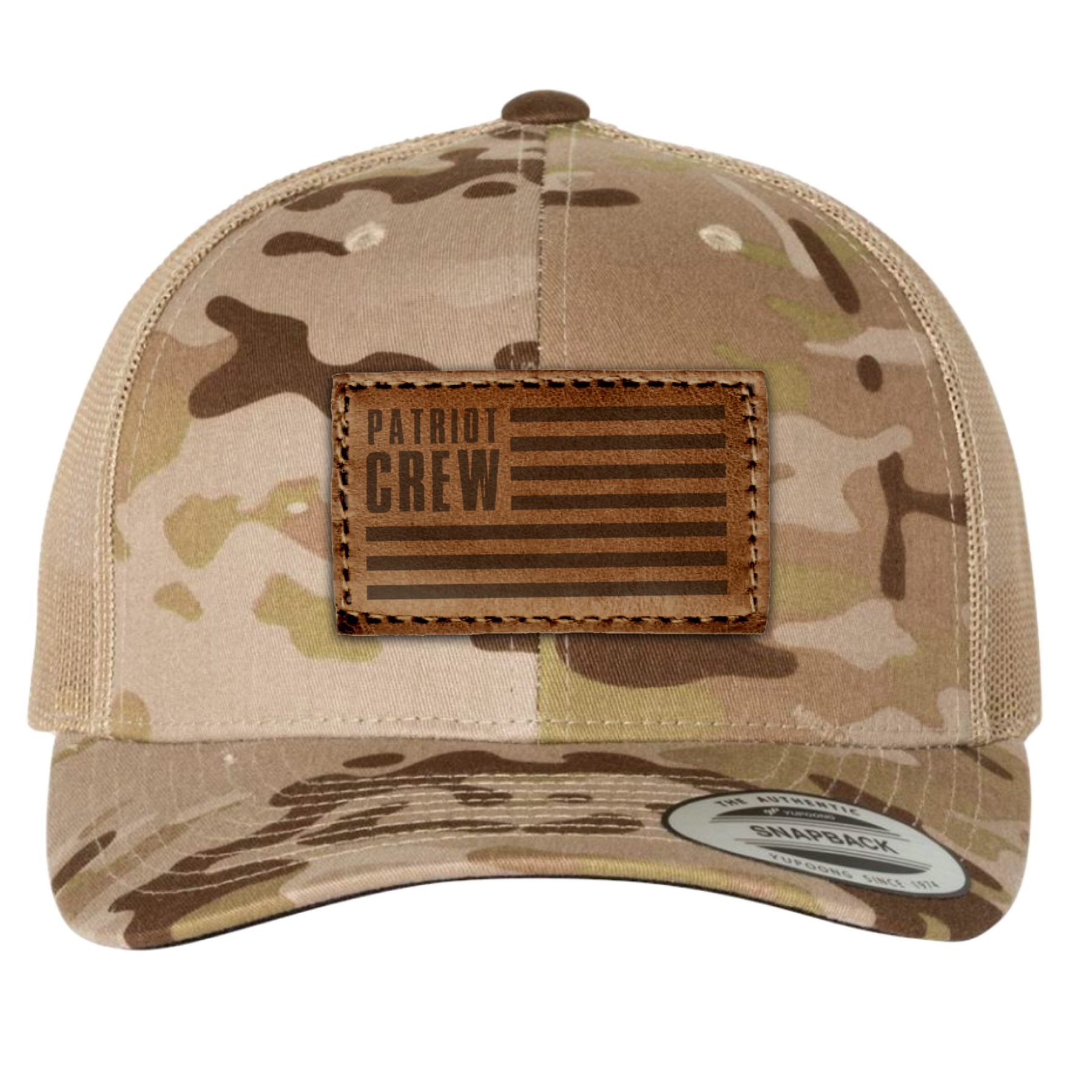 Patriot Crew Flag Leather Patch Trucker Hat