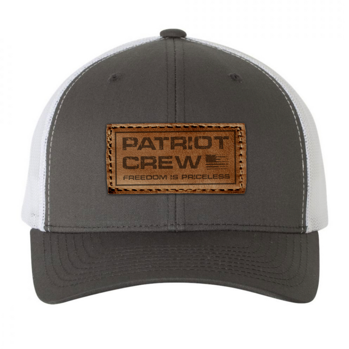 Patriot Crew Logo Leather Patch Trucker Hat