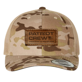 Patriot Crew Logo Leather Patch Trucker Hat